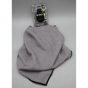 Stick It Magnetic Golf Towel - Gray (74891) 19" New Gift Athletic Hiking Garage